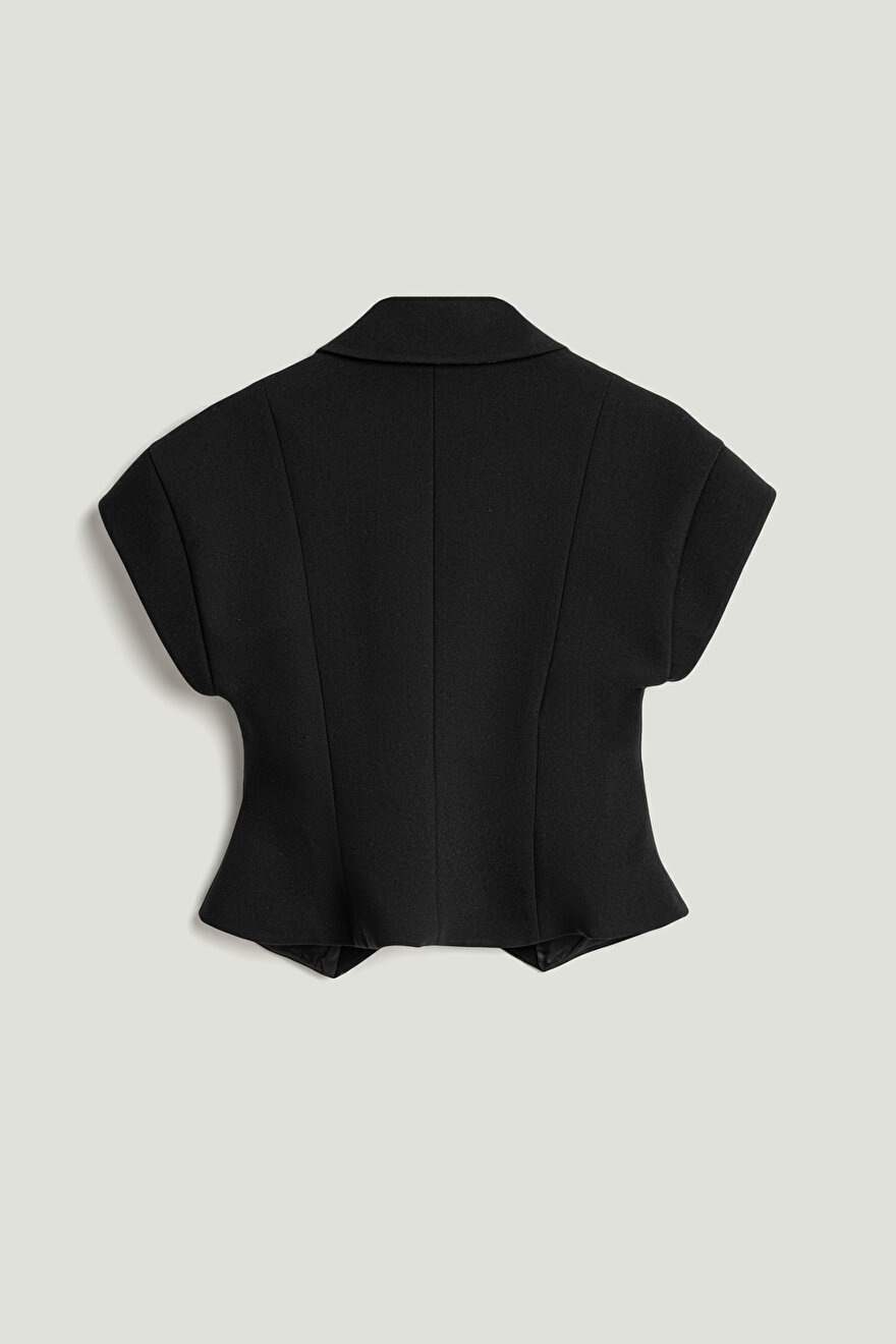 Nocturne Katlı Kruvaze Yaka Yelek