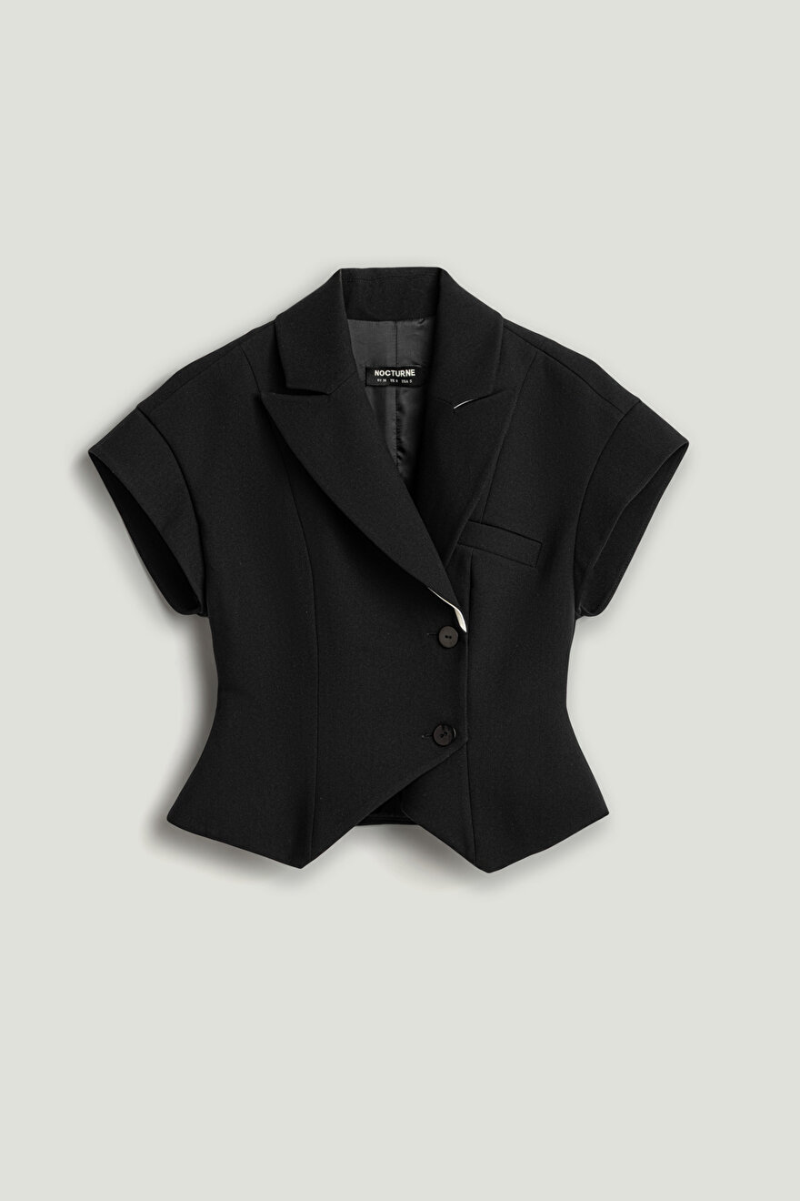 Nocturne Katlı Kruvaze Yaka Yelek