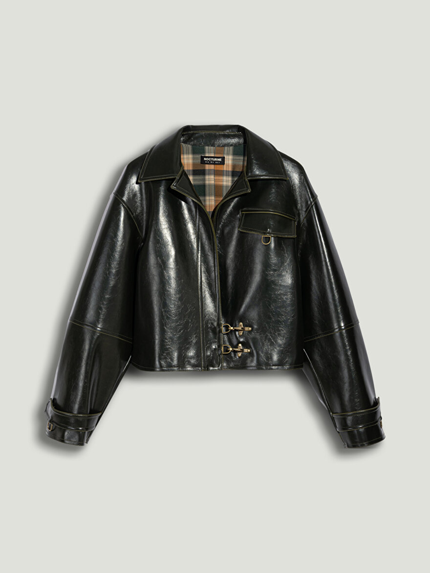 Nocturne Kanca Detaylı Suni Deri Ceket