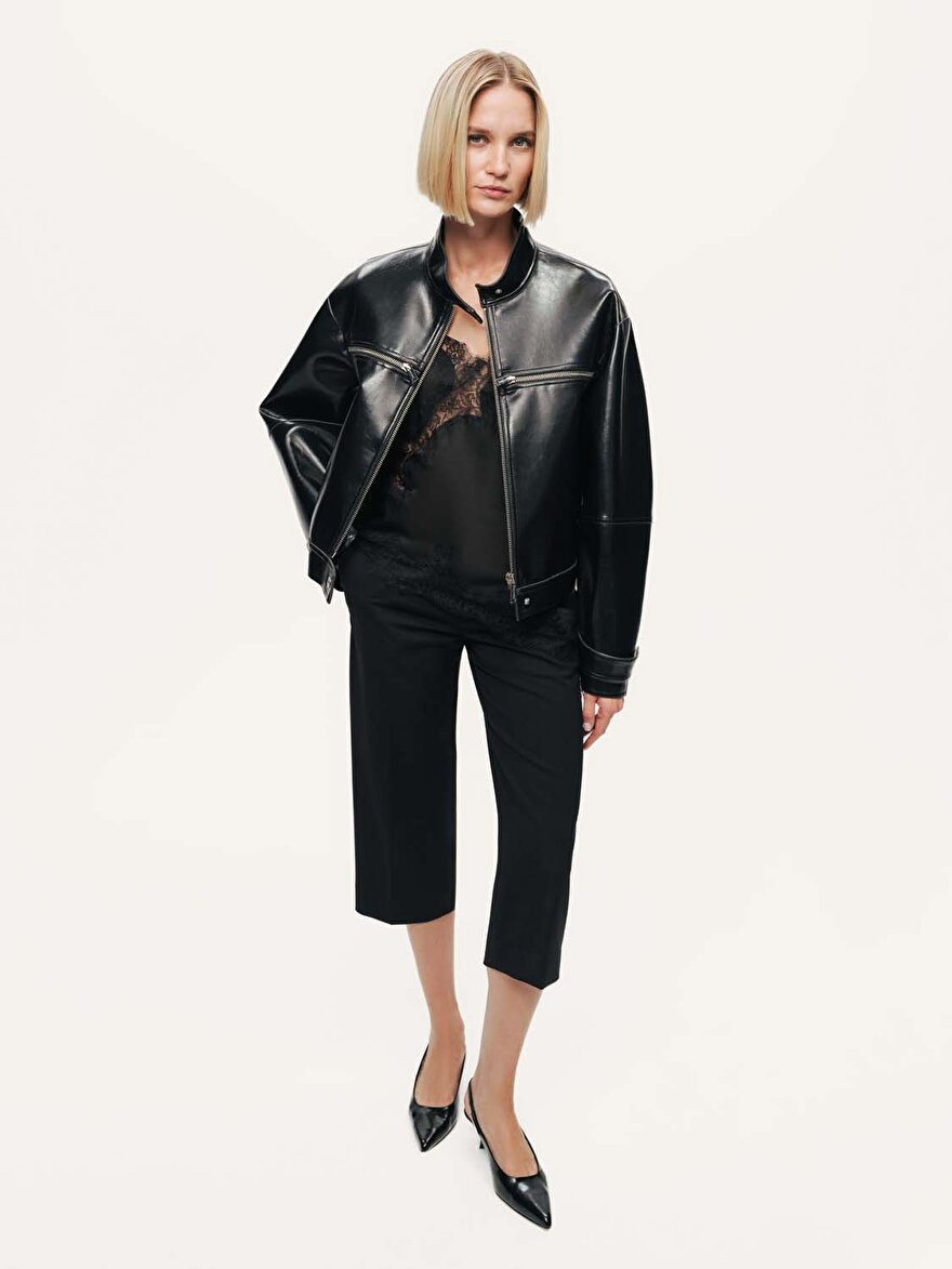 Nocturne Suni Deri Biker Mont