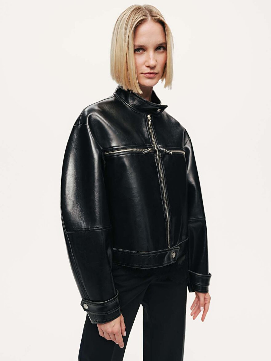 Nocturne Suni Deri Biker Mont