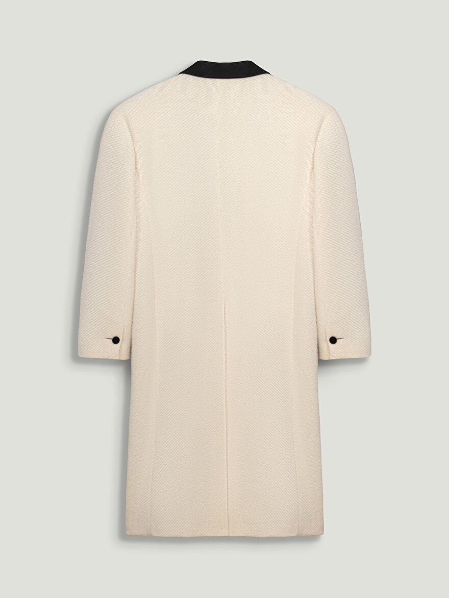 Nocturne Kontrast Detaylı Maxi Kaban