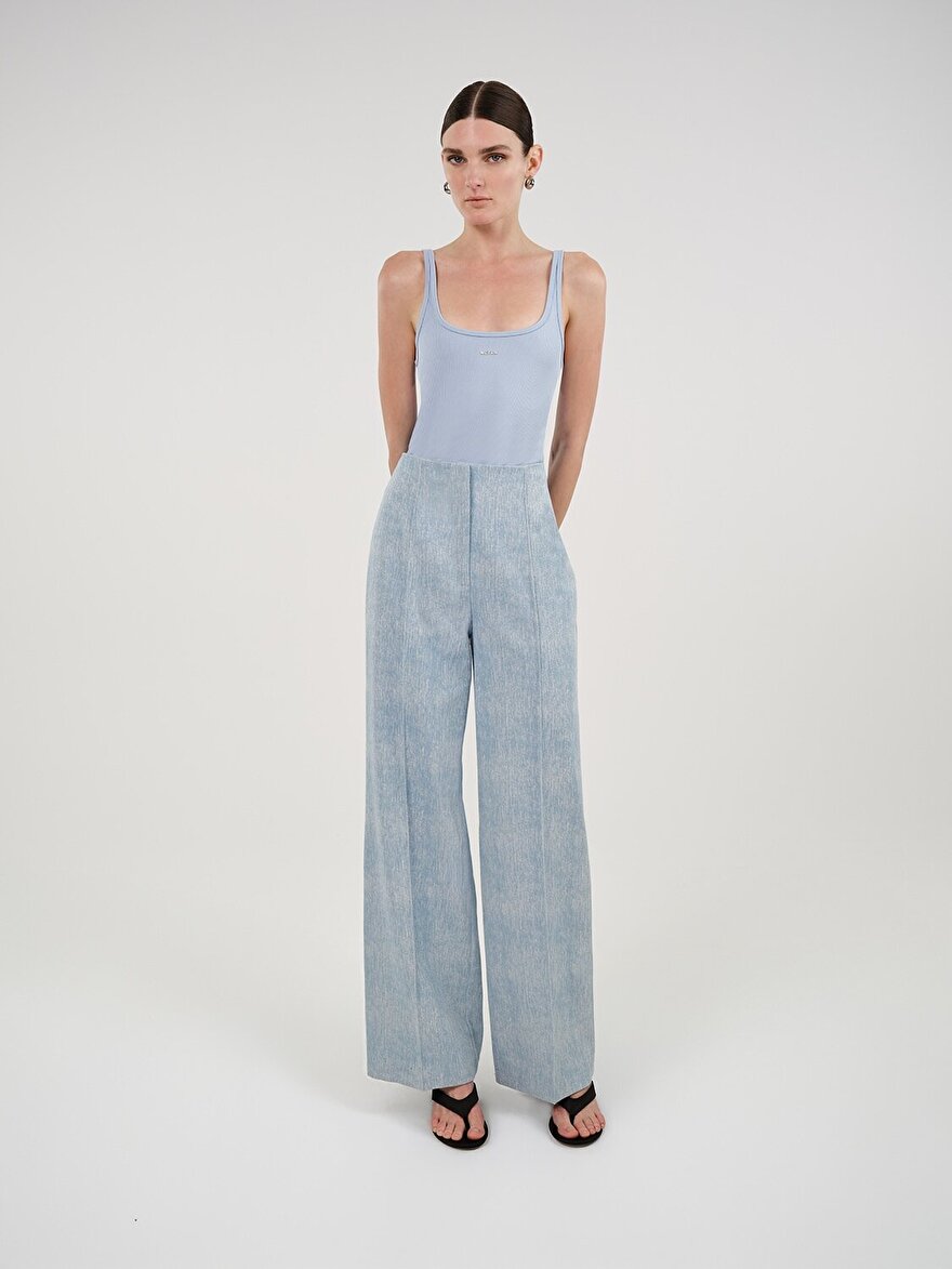 Nocturne Bisiklet Yaka Crop Top