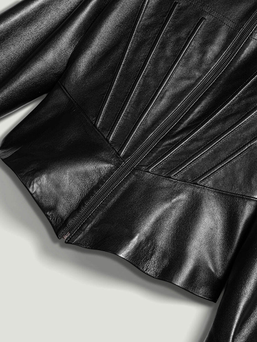 Nocturne Balenli Vatkalı Deri Ceket