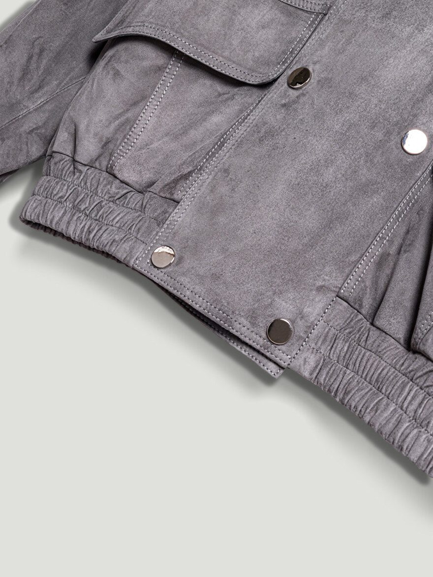 Nocturne Dik Yaka Süet Ceket