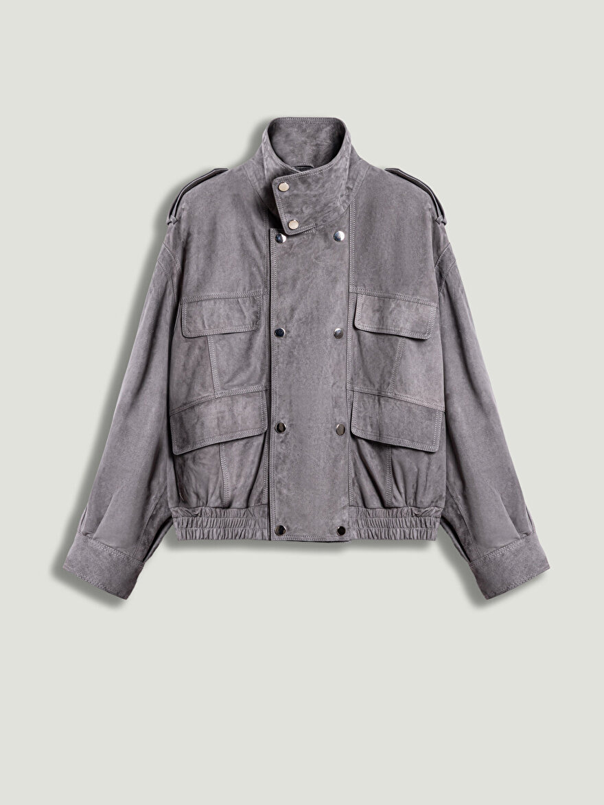 Nocturne Dik Yaka Süet Ceket