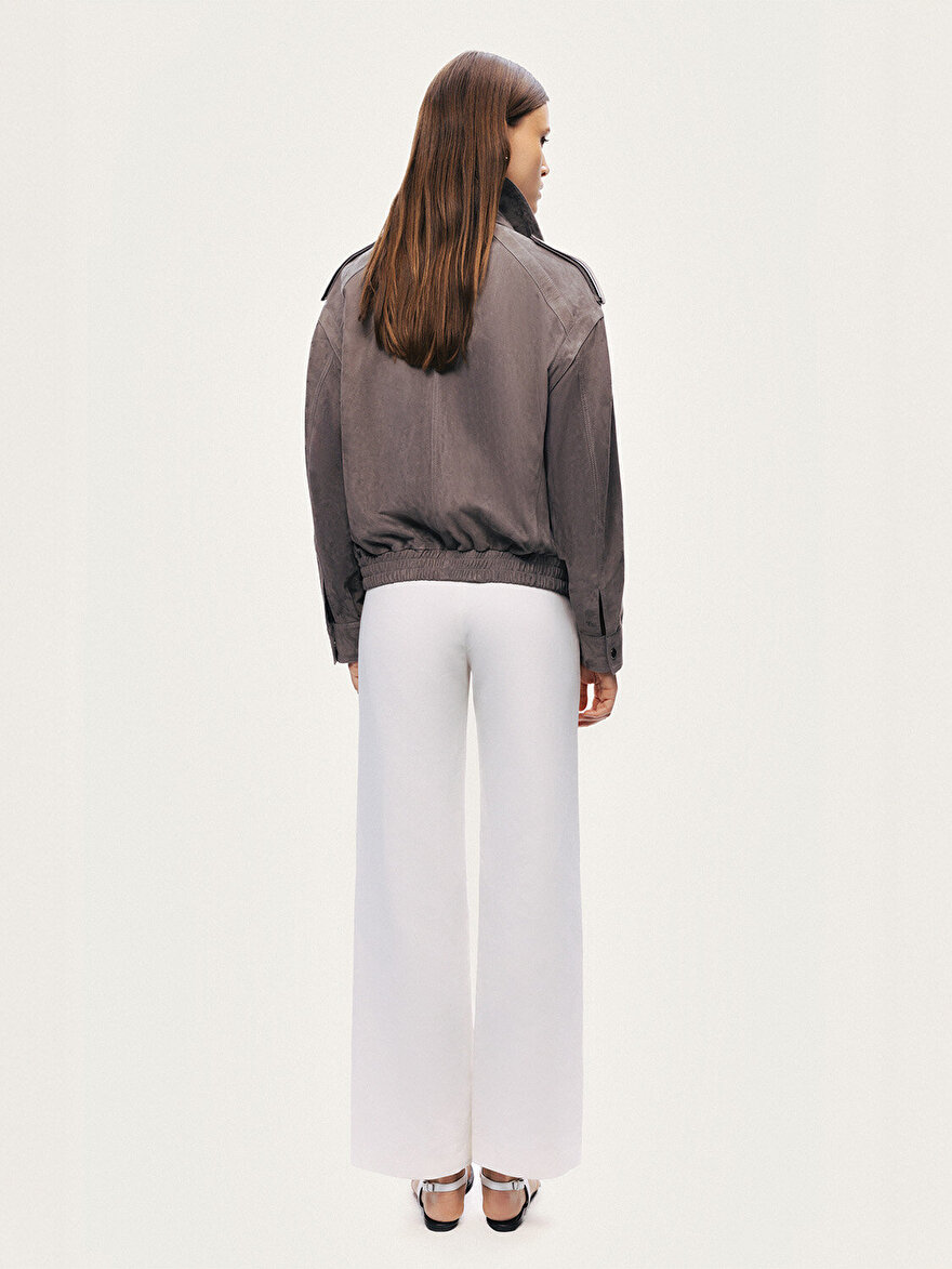 Nocturne Dik Yaka Süet Ceket