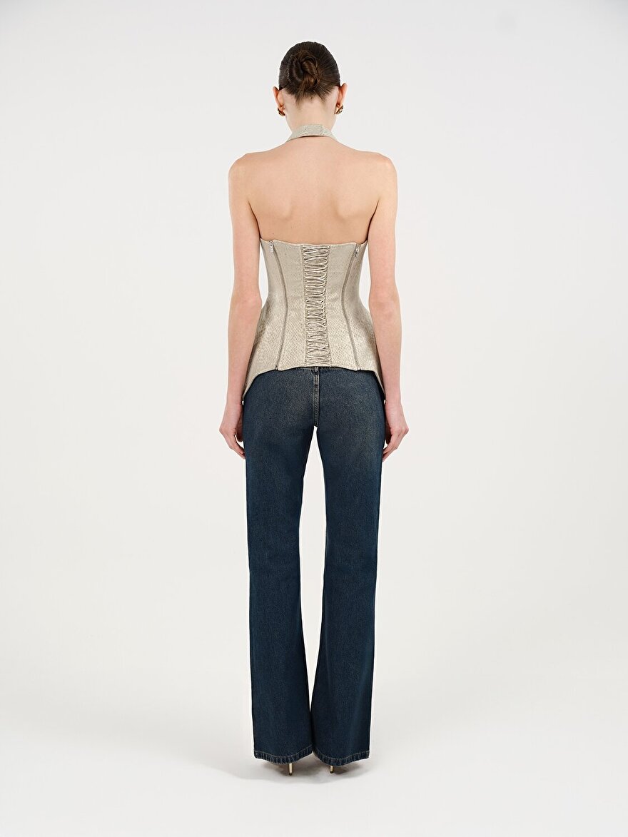 Nocturne Yılan Desenli Balenli Korse Body