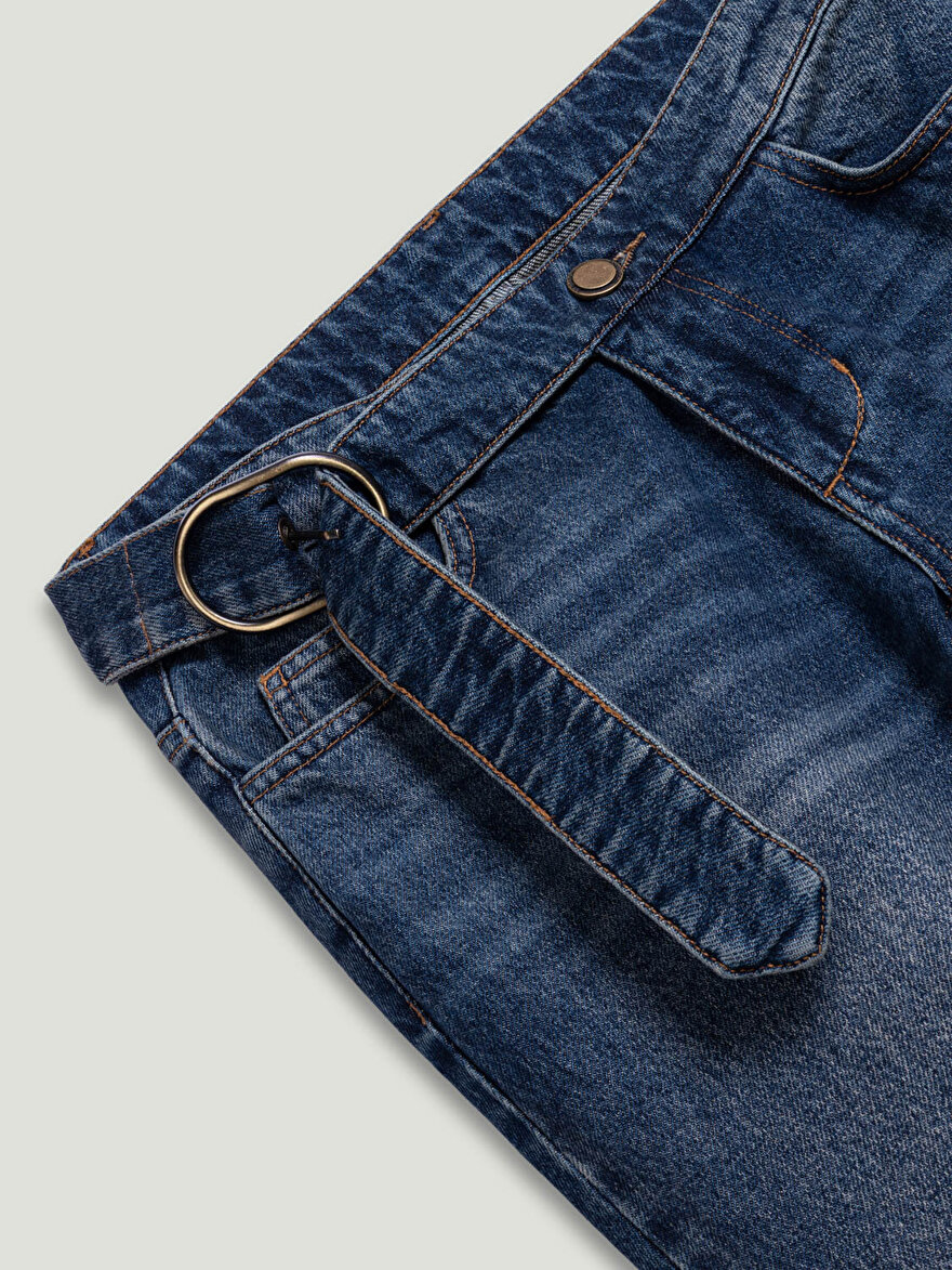 Nocturne Kemer Detaylı Denim Pantolon