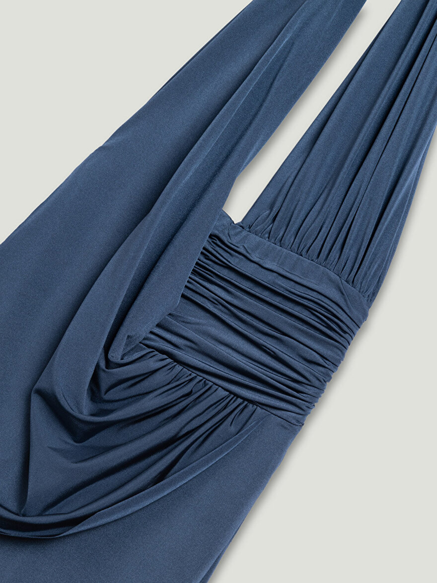 Nocturne Drape Detaylı Halter Yaka Maxi Elbise