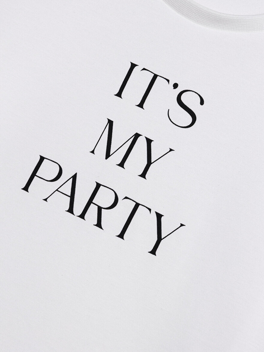 Nocturne Bisiklet Yaka Crop Tişört