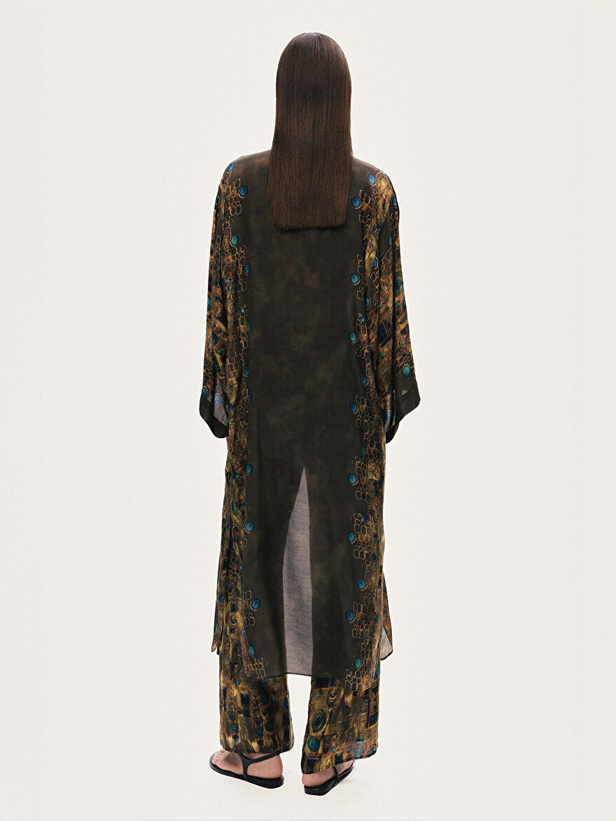 Nocturne Desenli Maxi Kimono
