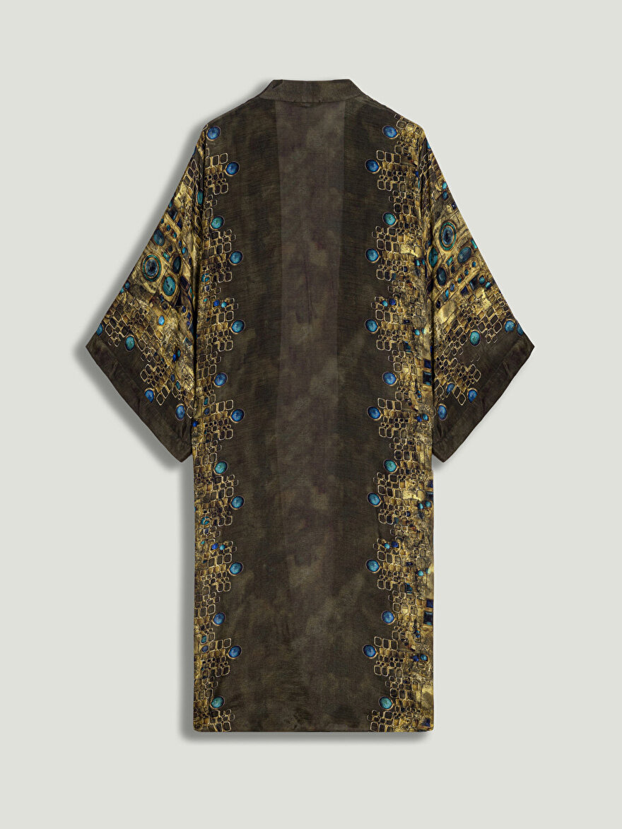 Nocturne Desenli Maxi Kimono