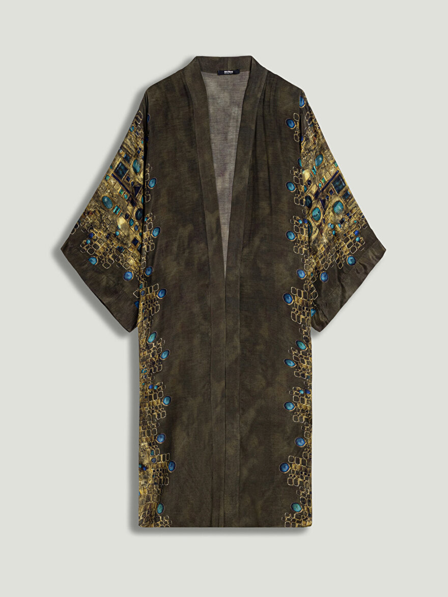 Nocturne Desenli Maxi Kimono
