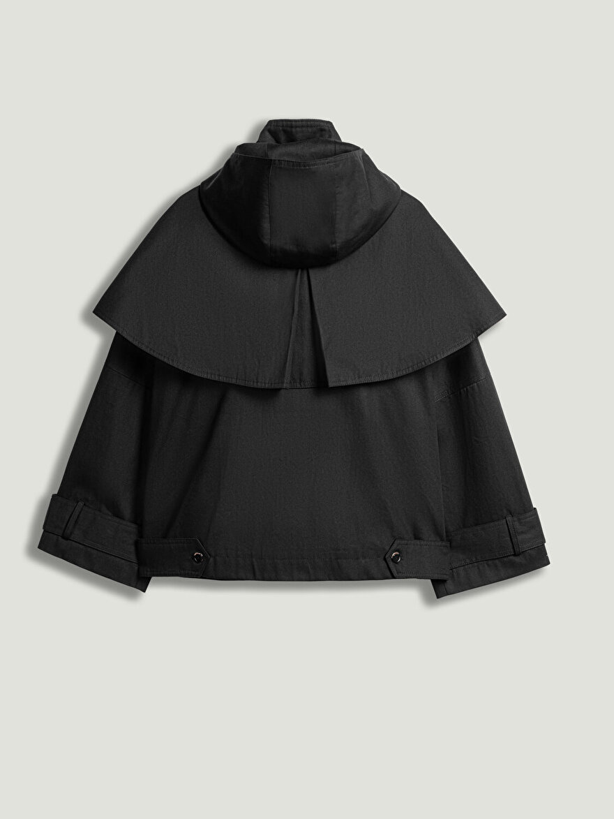 Nocturne Pelerin Detaylı Kapüşonlu Trençkot