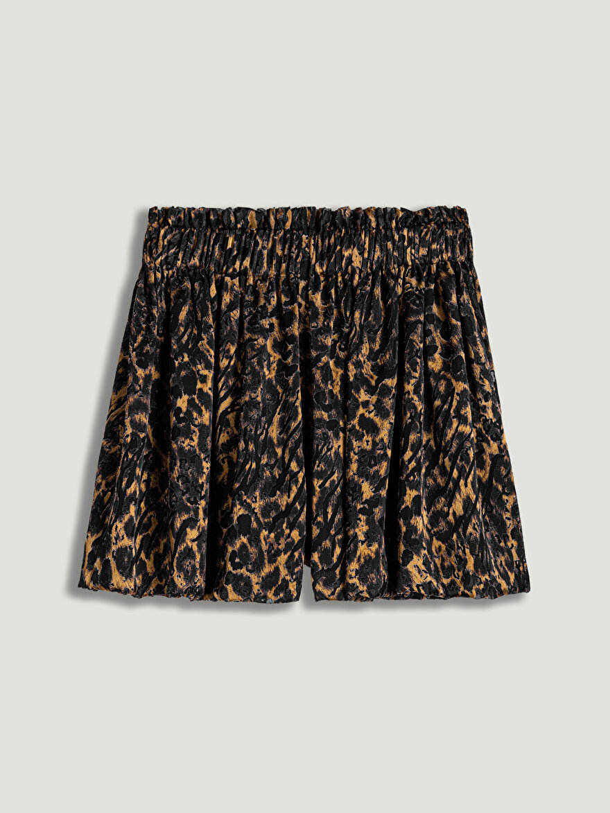 Nocturne Leopar Desenli Dökümlü Şort