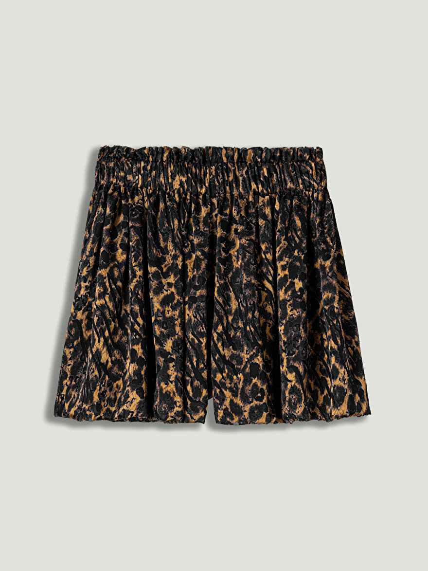 Nocturne Leopar Desenli Dökümlü Şort
