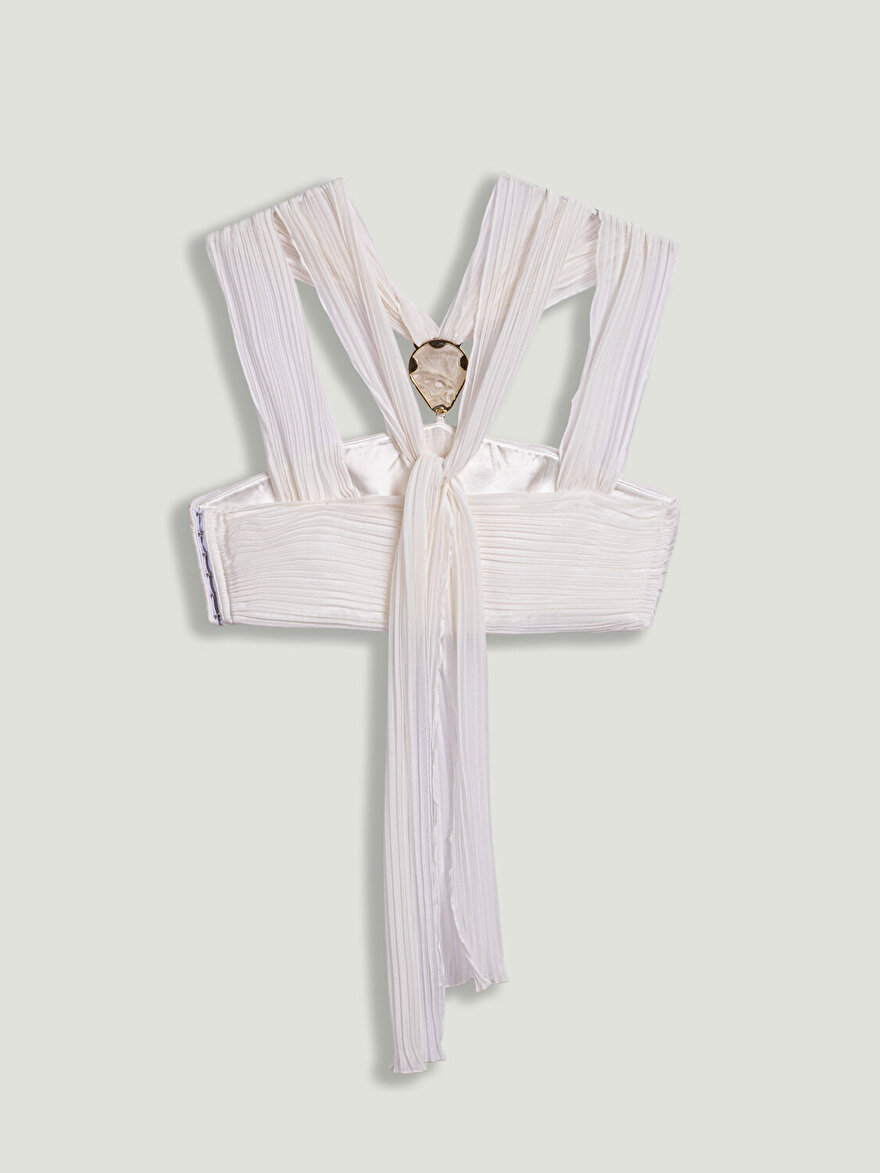 Nocturne Aksesuar Detaylı Şifon Bağlamalı Büstiyer