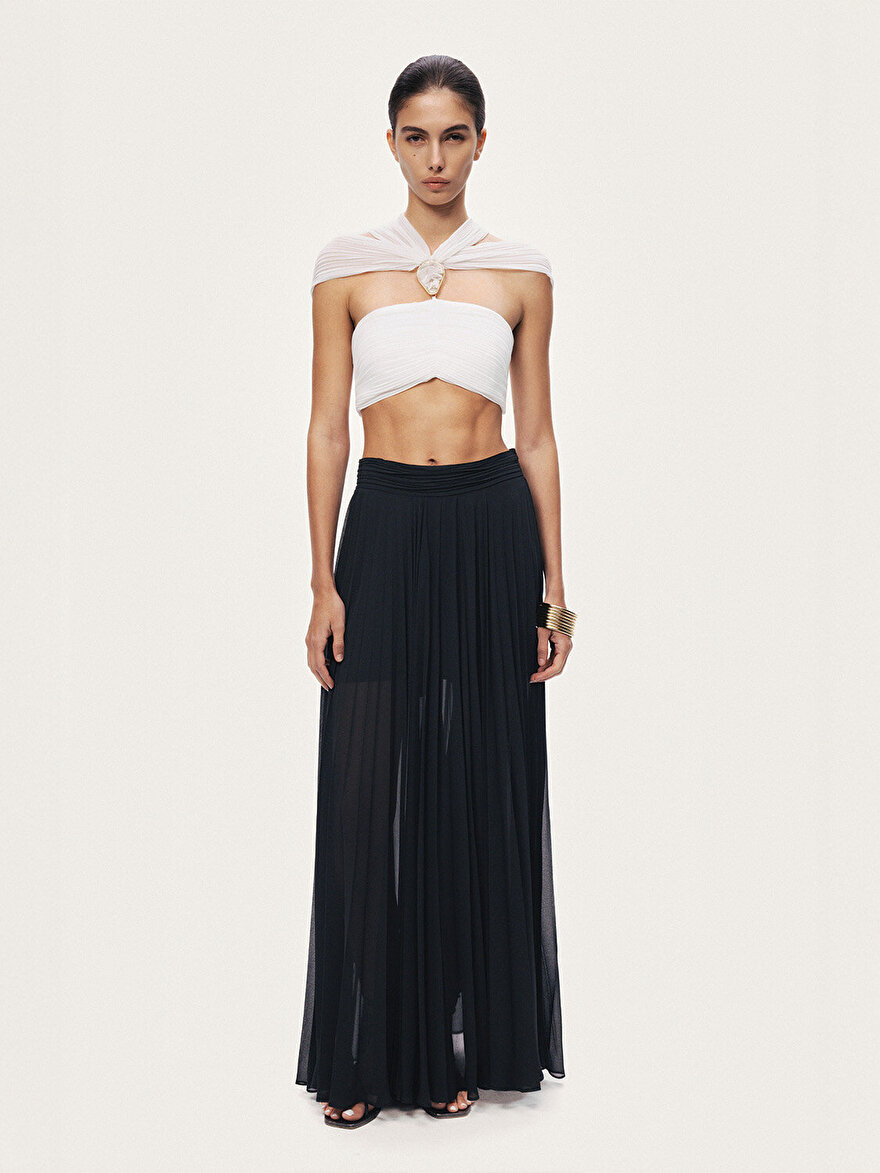 Nocturne Aksesuar Detaylı Şifon Bağlamalı Büstiyer