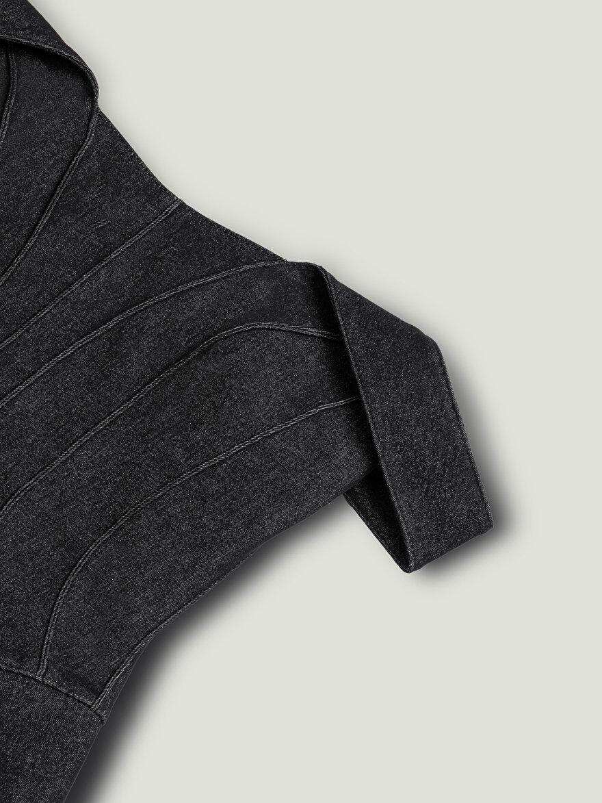 Nocturne Korse Görünümlü Denim Büstiyer