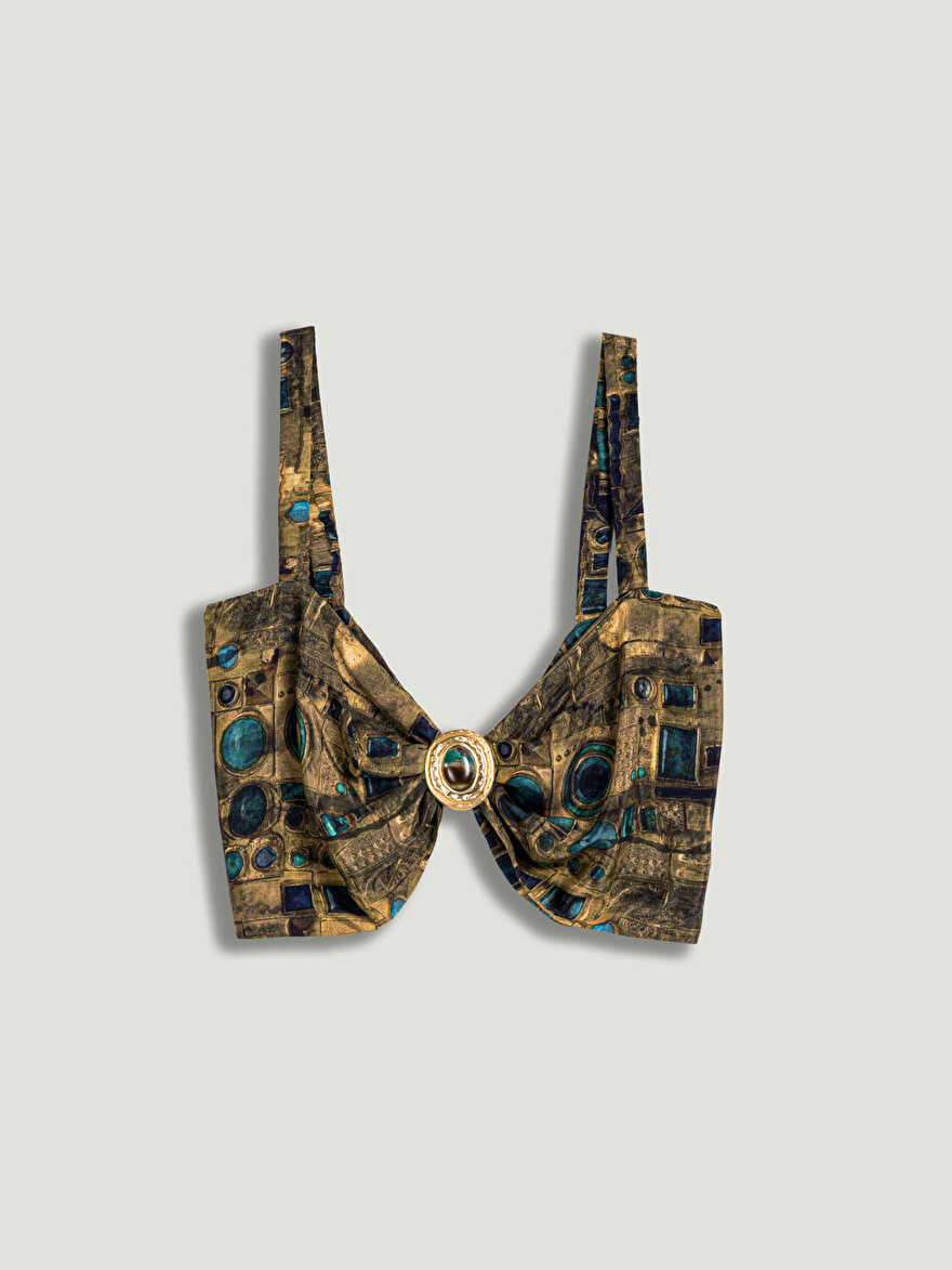 Nocturne Aksesuar Detaylı Desenli Büstiyer