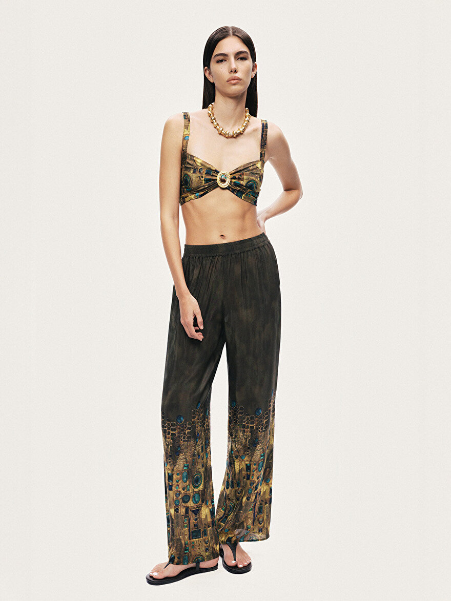 Nocturne Aksesuar Detaylı Desenli Büstiyer