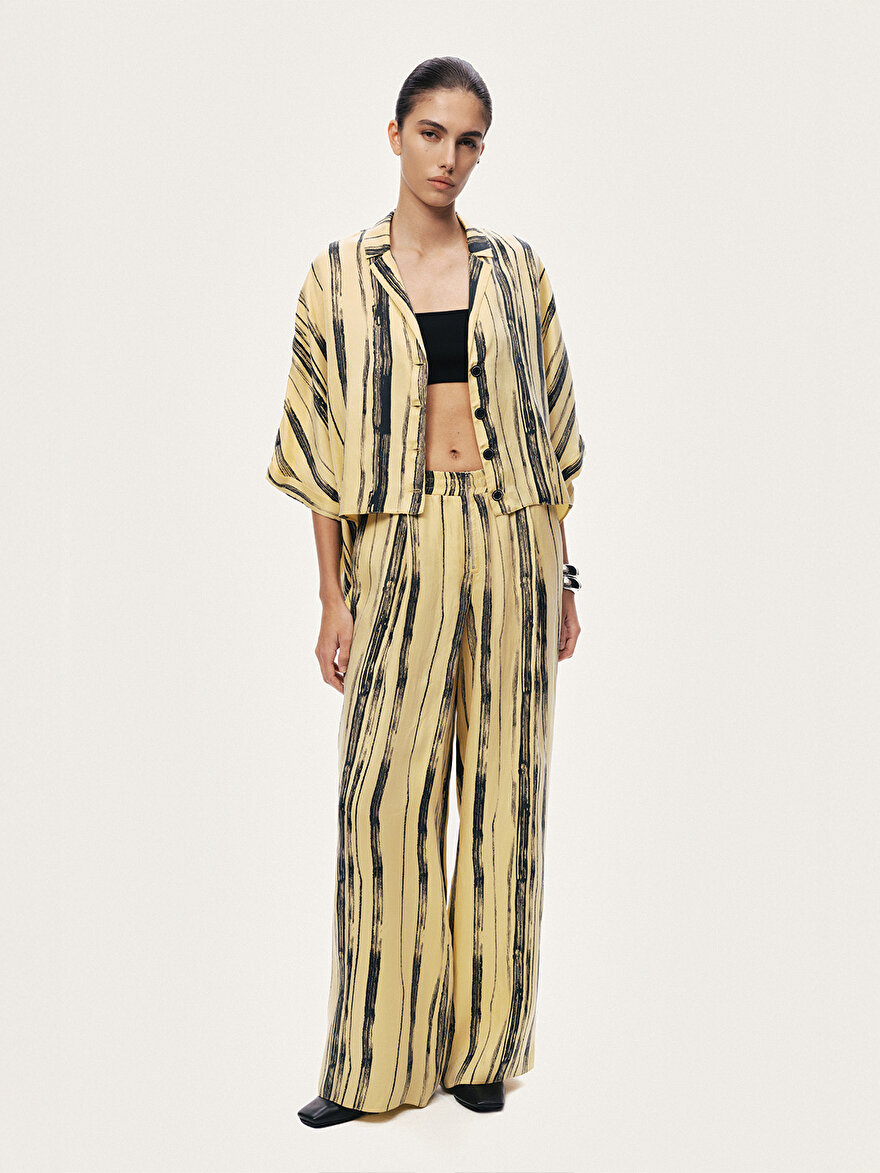 Nocturne Dökümlü Desenli Gömlek