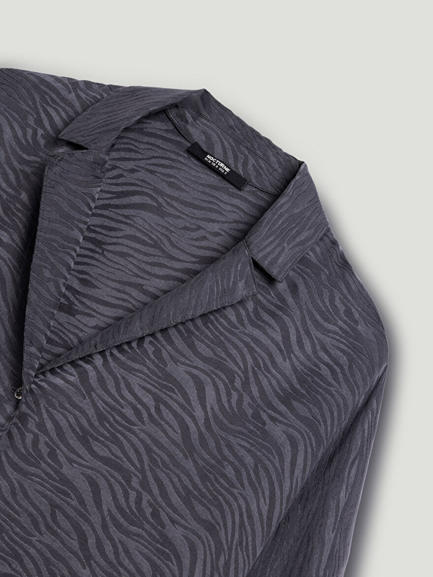 Nocturne Zebra Desenli Dökümlü Gömlek