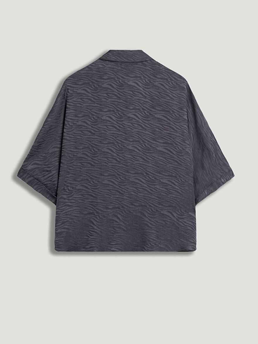 Nocturne Zebra Desenli Dökümlü Gömlek