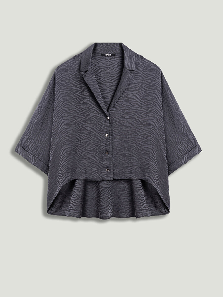 Nocturne Zebra Desenli Dökümlü Gömlek