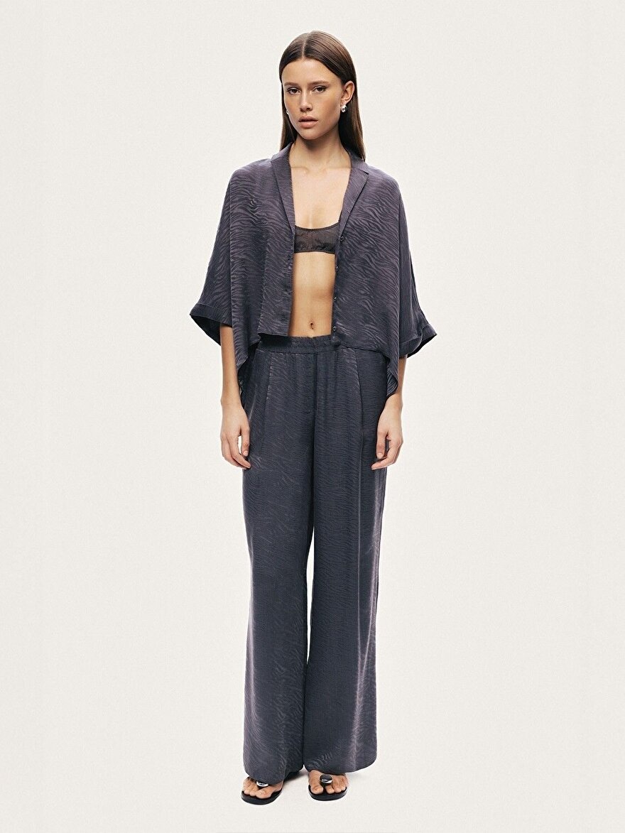 Nocturne Zebra Desenli Dökümlü Gömlek