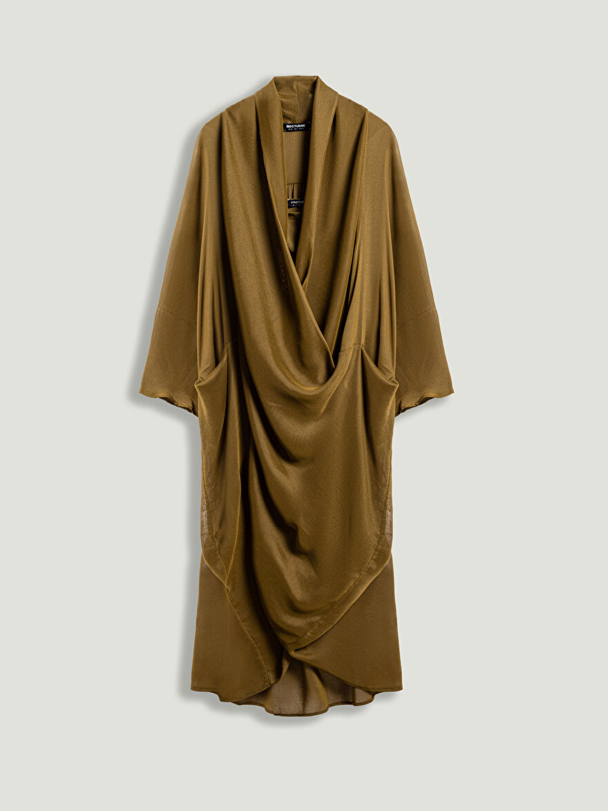 Nocturne Drape Detaylı Midi Elbise