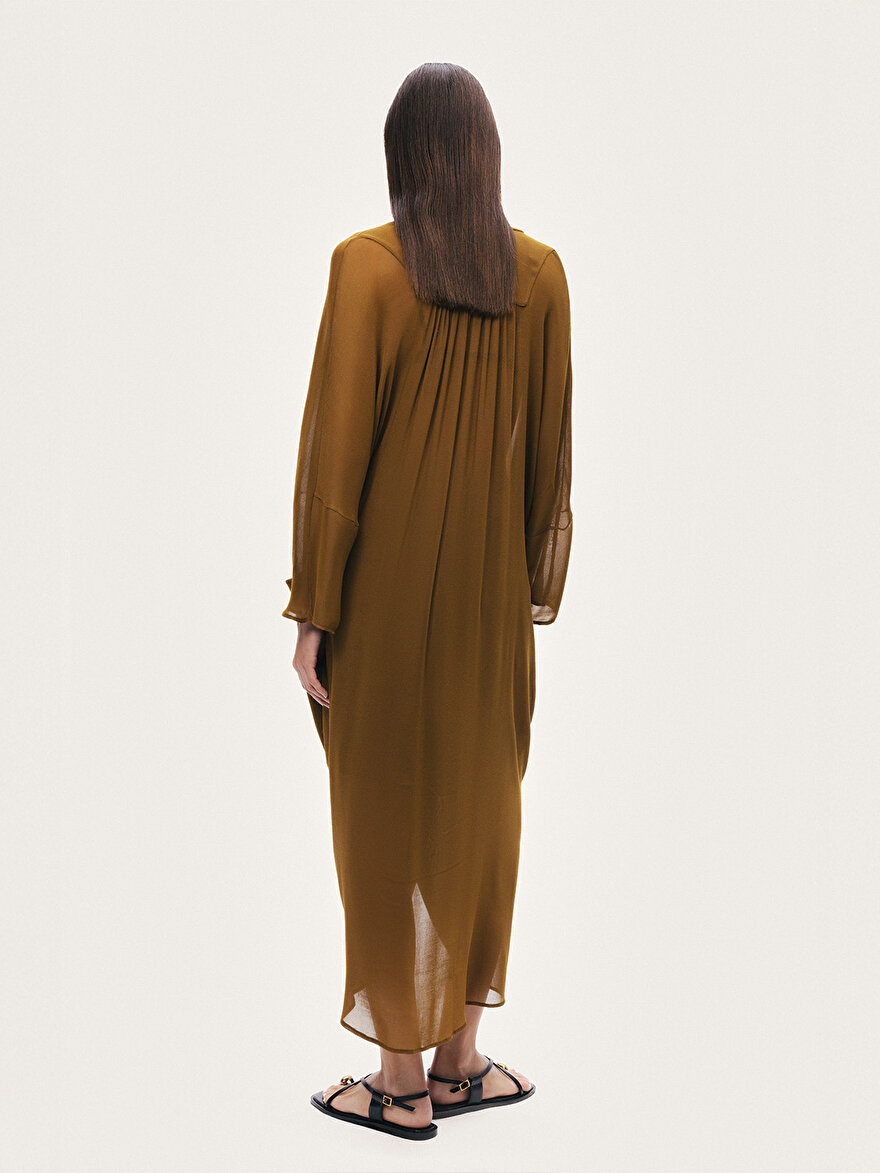 Nocturne Drape Detaylı Midi Elbise