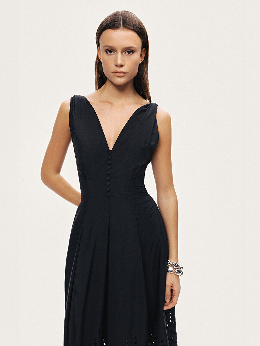 Nocturne Kuşak Bağlama Detaylı Midi Elbise