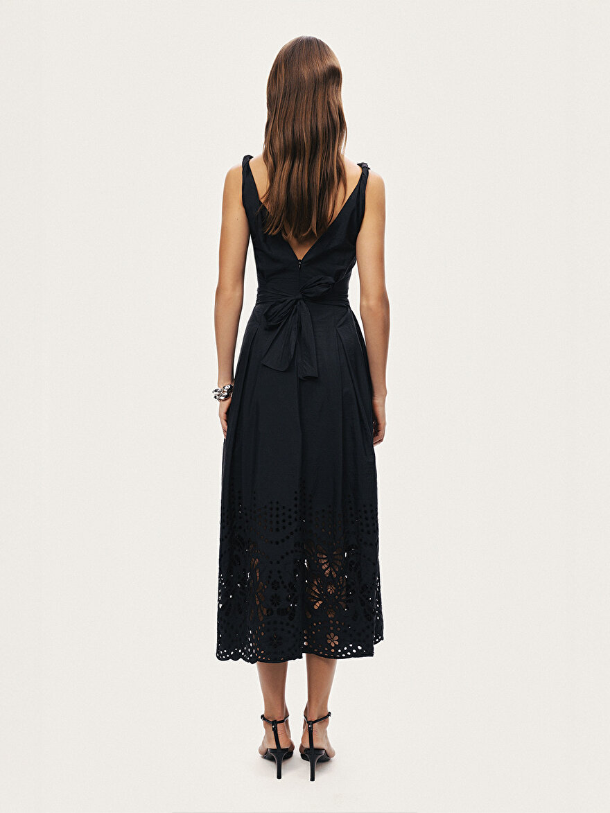 Nocturne Kuşak Bağlama Detaylı Midi Elbise