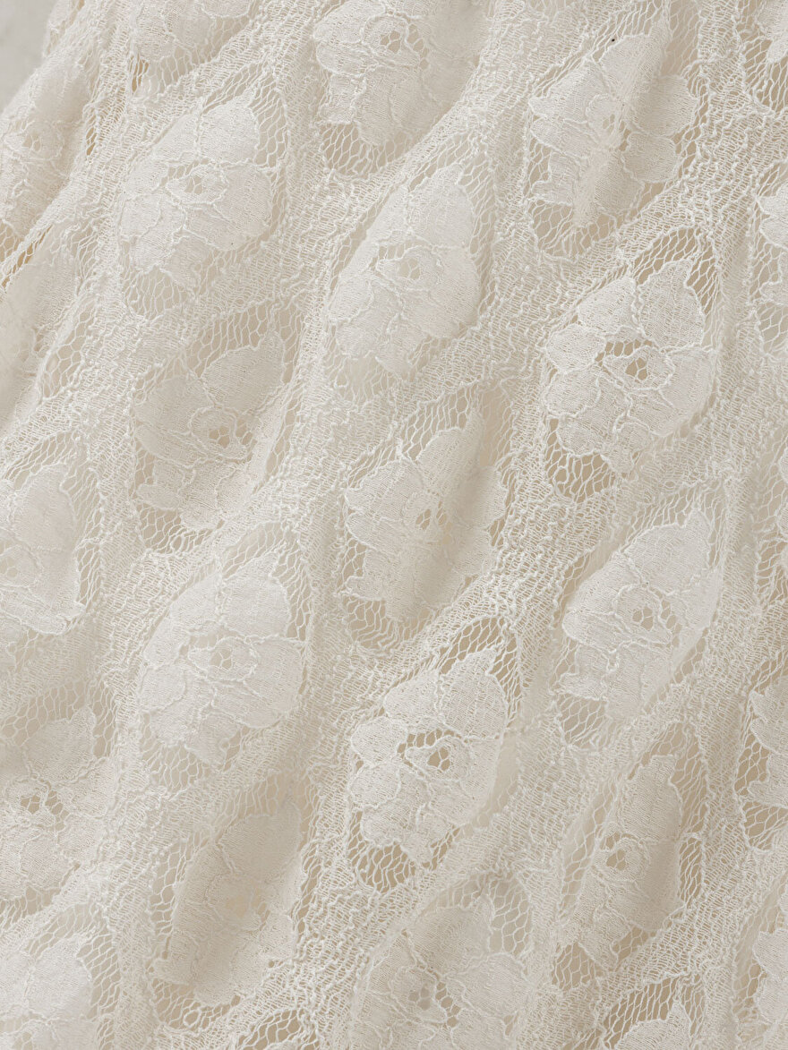 Nocturne Transparan Dantel Detaylı Maxi Elbise