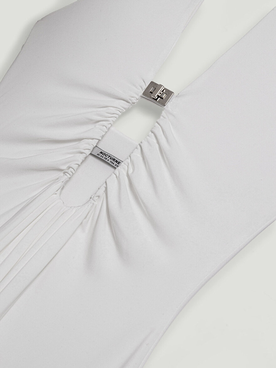 Nocturne Drape ve Aksesuarlı Maxi Elbise