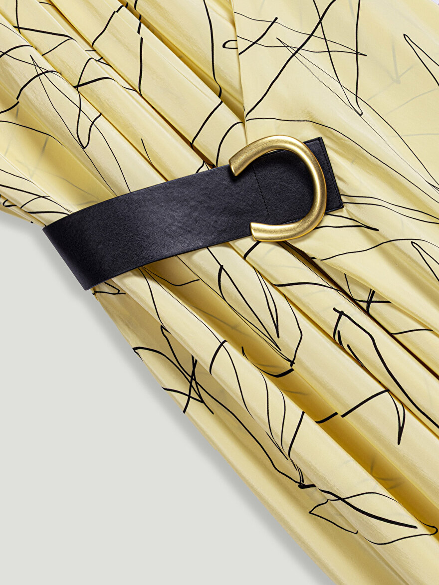 Nocturne Kemer Detaylı Asimetrik Midi Elbise