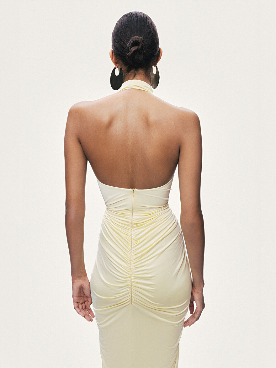 Nocturne Pencere Detaylı Aksesuarlı Maxi Elbise