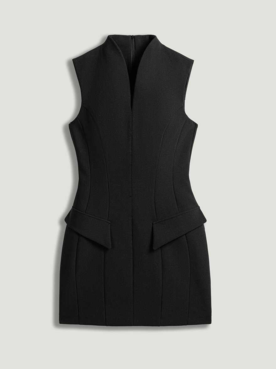 Nocturne Hakim Yaka Mini Elbise