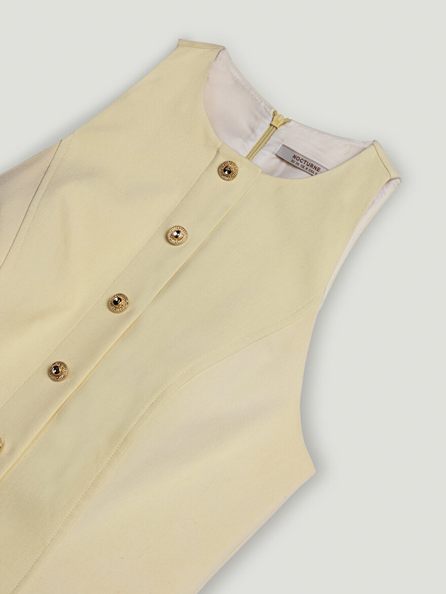 Nocturne Düğme Detaylı Midi Elbise