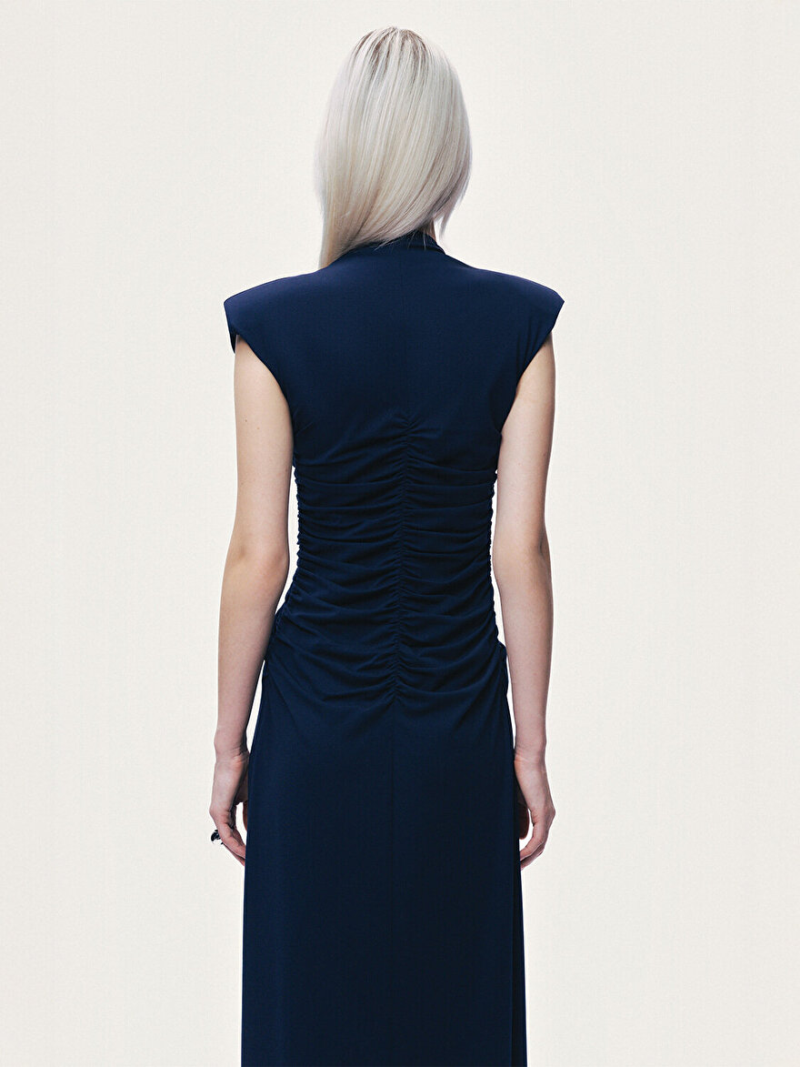 Nocturne Drapeli ve Fermuar Detaylı Maxi Elbise