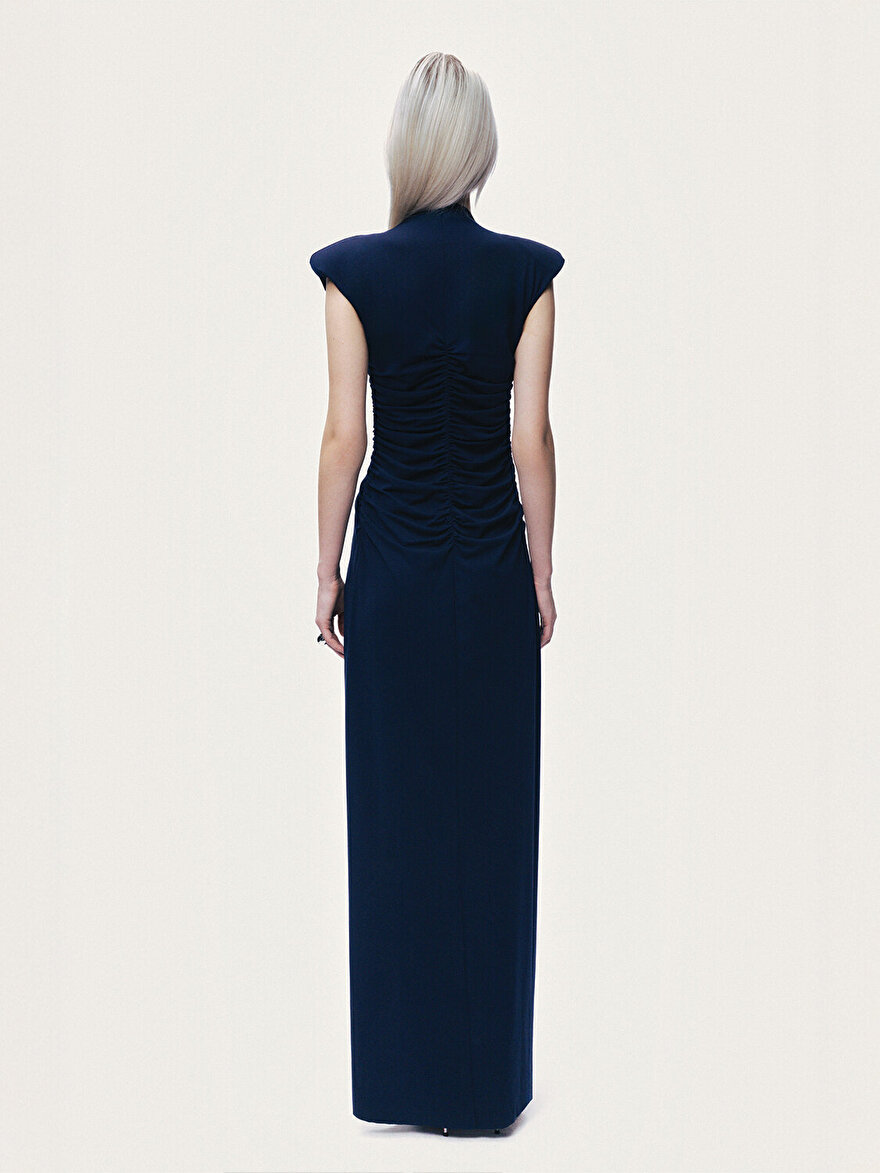 Nocturne Drapeli ve Fermuar Detaylı Maxi Elbise