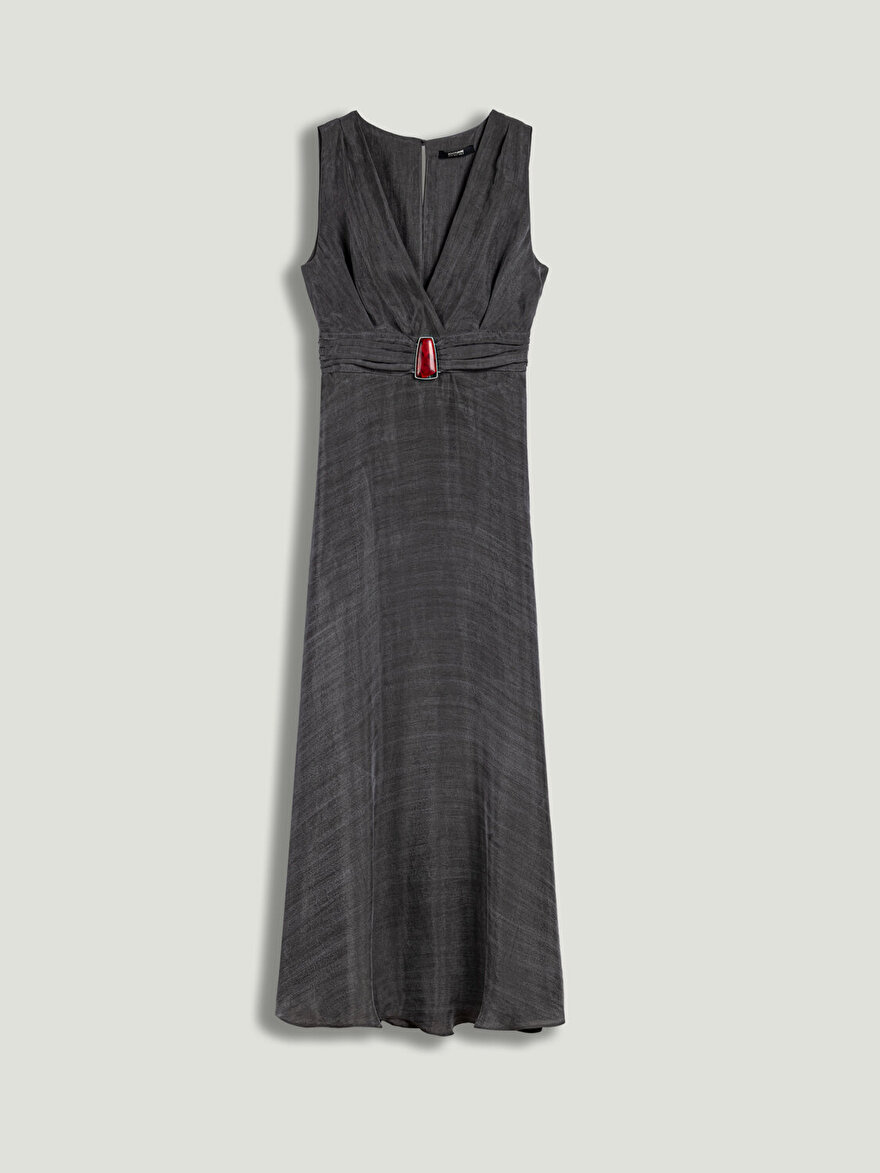 Nocturne Bel Aksesuar Detaylı Midi Elbise