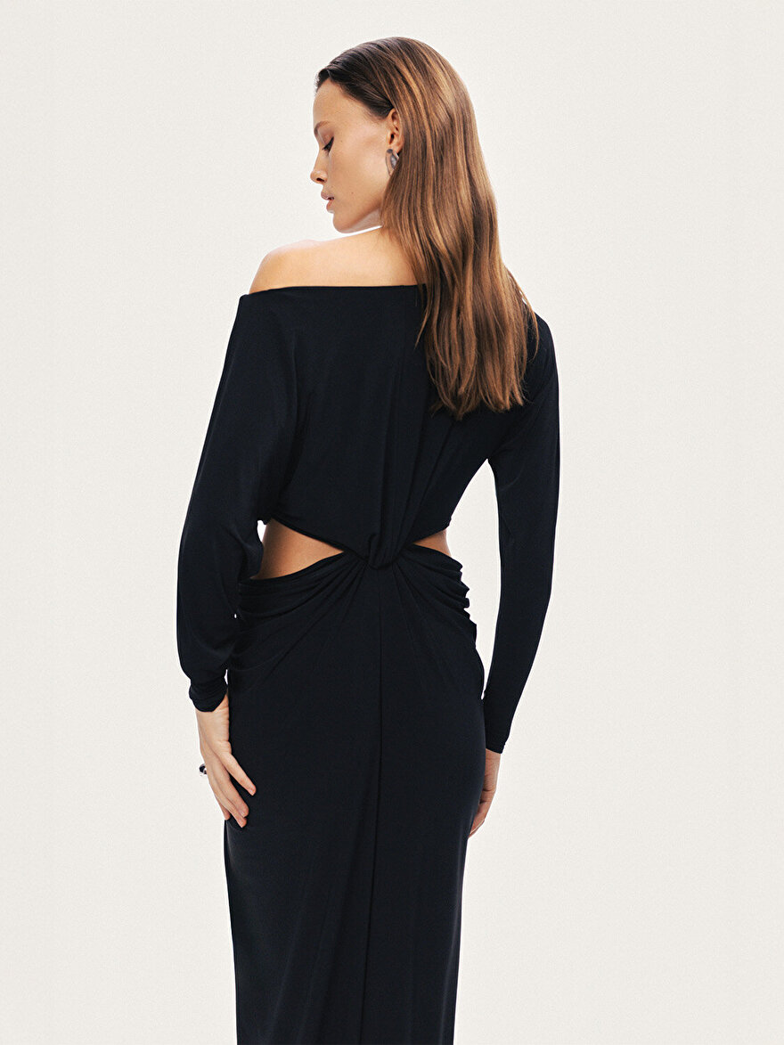 Nocturne Pencere Detaylı Maxi Elbise