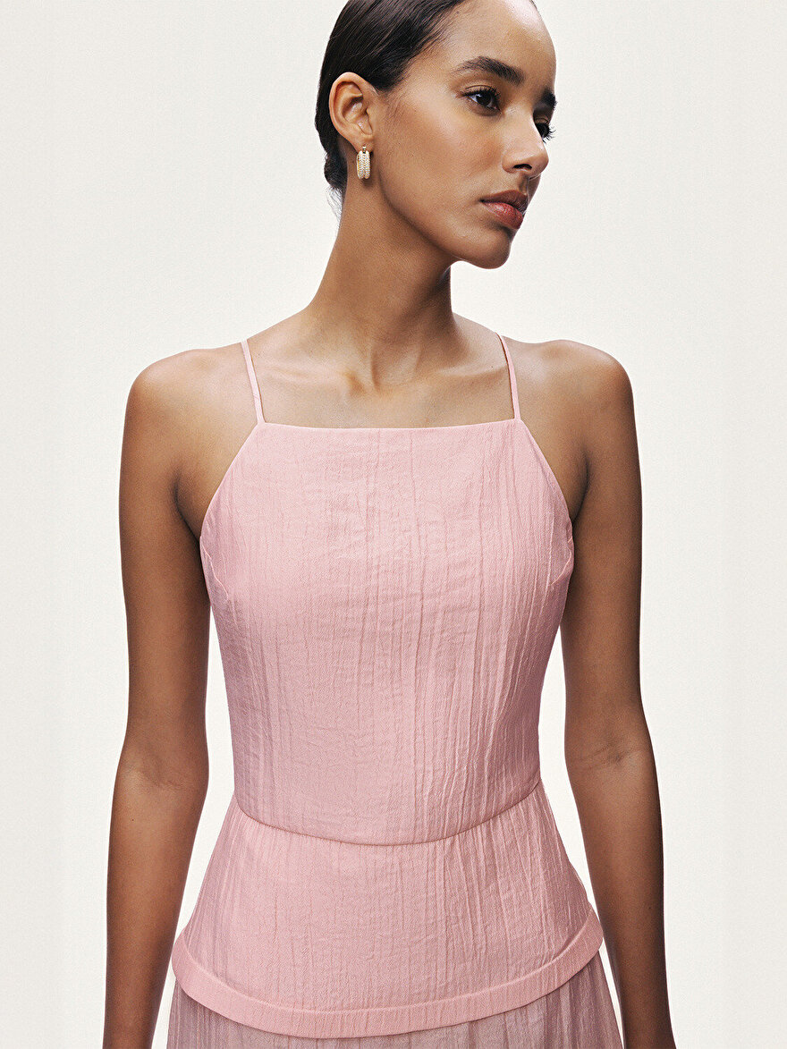 Nocturne İp Askılı Midi Elbise