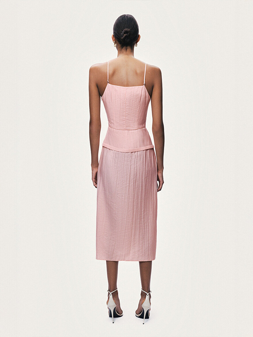 Nocturne İp Askılı Midi Elbise