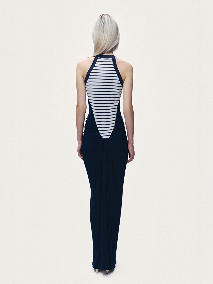 Nocturne Drape Detaylı Halter Yaka Maxi Elbise