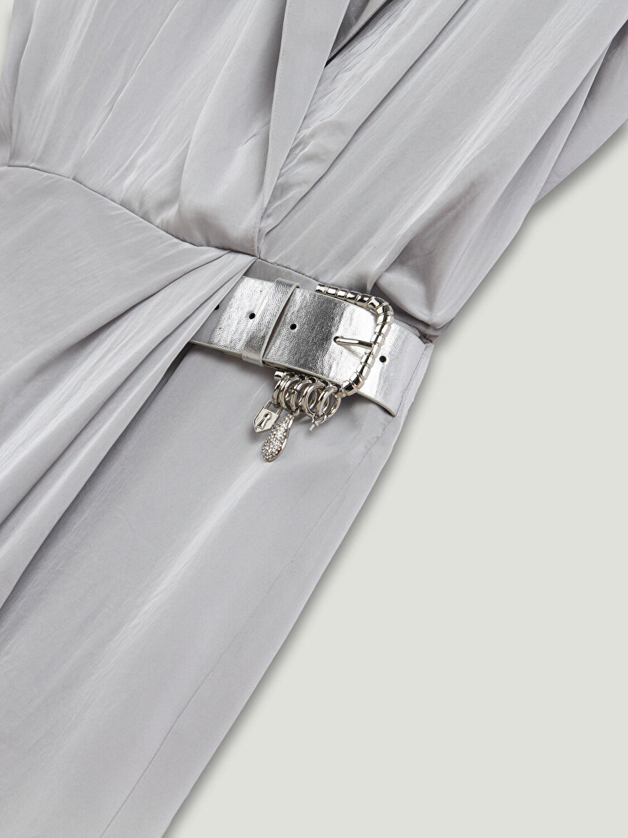 Nocturne Aksesuarlı Kemer Detaylı Maxi Elbise