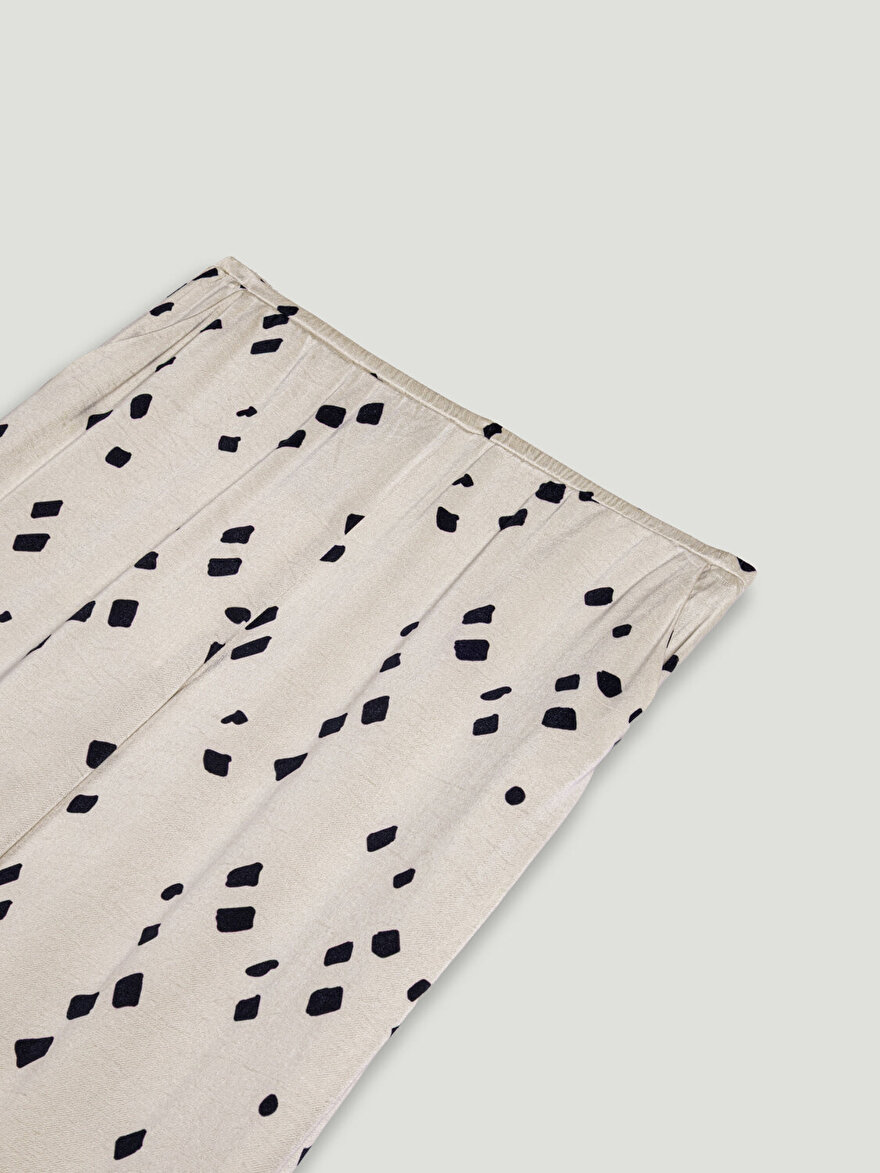 Nocturne Desenli Geniş Paça Pantolon